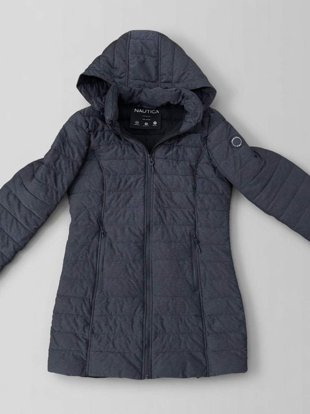 Nautica Women’s Hooded Quilted Coat - Soft Black